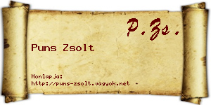 Puns Zsolt névjegykártya